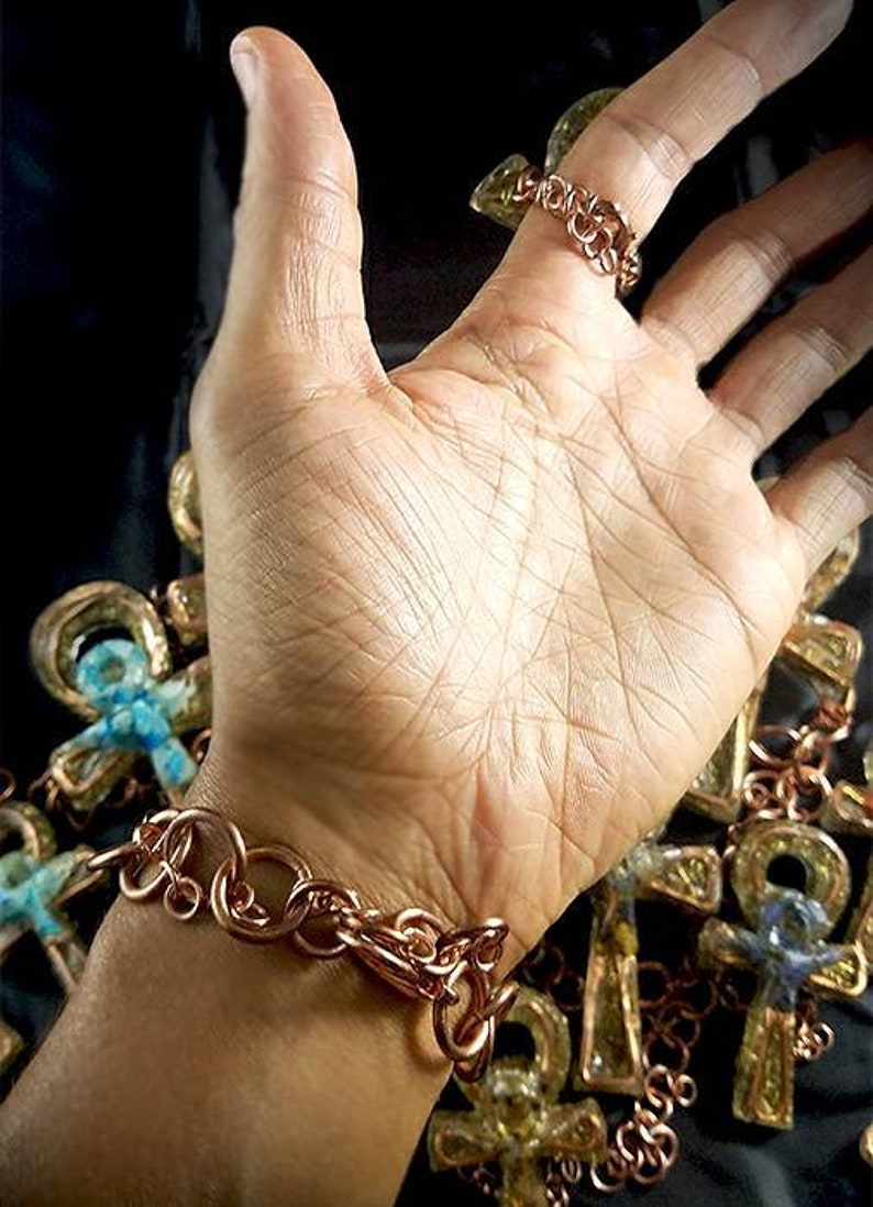 CUSTOM Order for Carlostucker171 2 x orgone Ankh bracelets and 2 x orgone Ankh rings