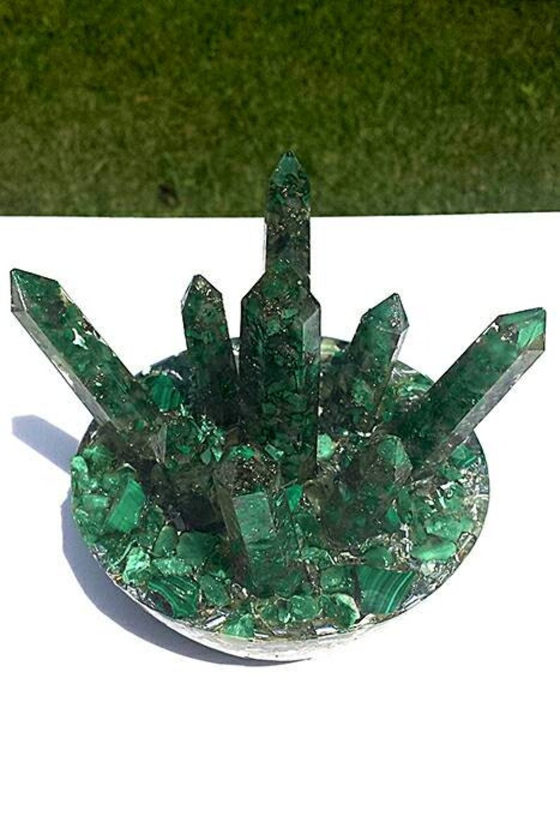 Malachite Orgone Crystal Bowl By Lane Etsy