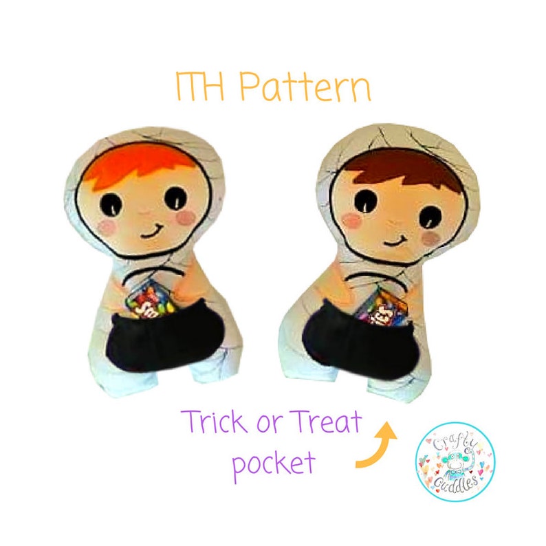 Frankenstein Toy ITH Halloween Stuffies Machine Embroidery Design Bundle In the hoop Mummy Stuffie ITH Pumpkin Stuffie ITH Witch Doll