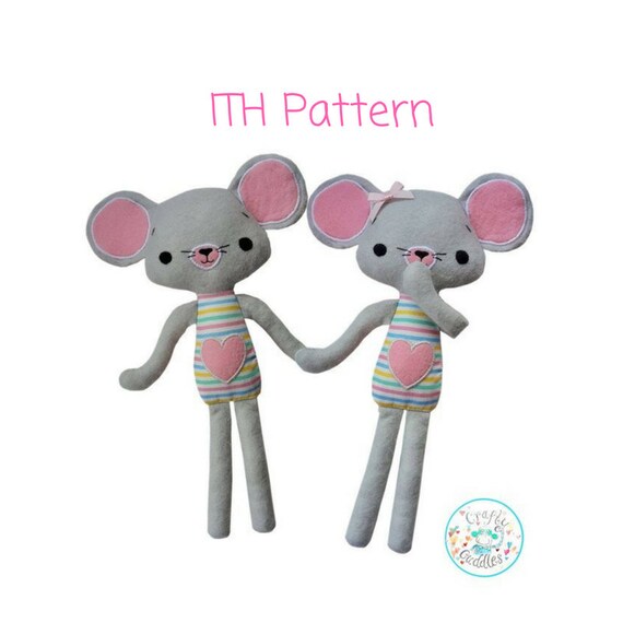 Download ITH Mouse Toy Stuffie Softie patroon Machine borduurwerk ...