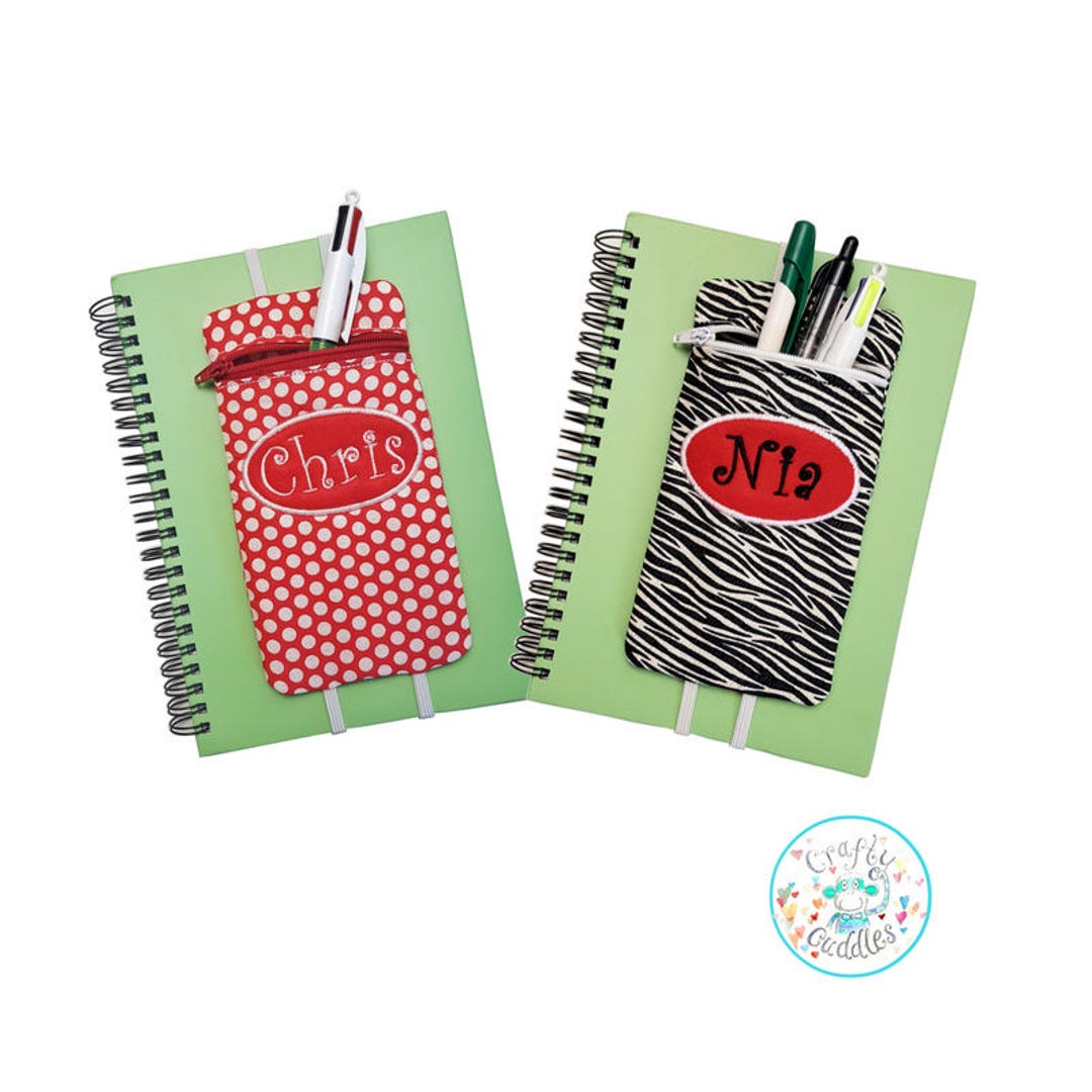 ITH Pencil Case Planner Band Machine Embroidery Pattern, ITH Zipper Bag