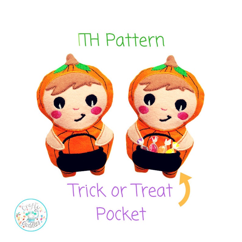 Frankenstein Toy ITH Halloween Stuffies Machine Embroidery Design Bundle In the hoop Mummy Stuffie ITH Pumpkin Stuffie ITH Witch Doll
