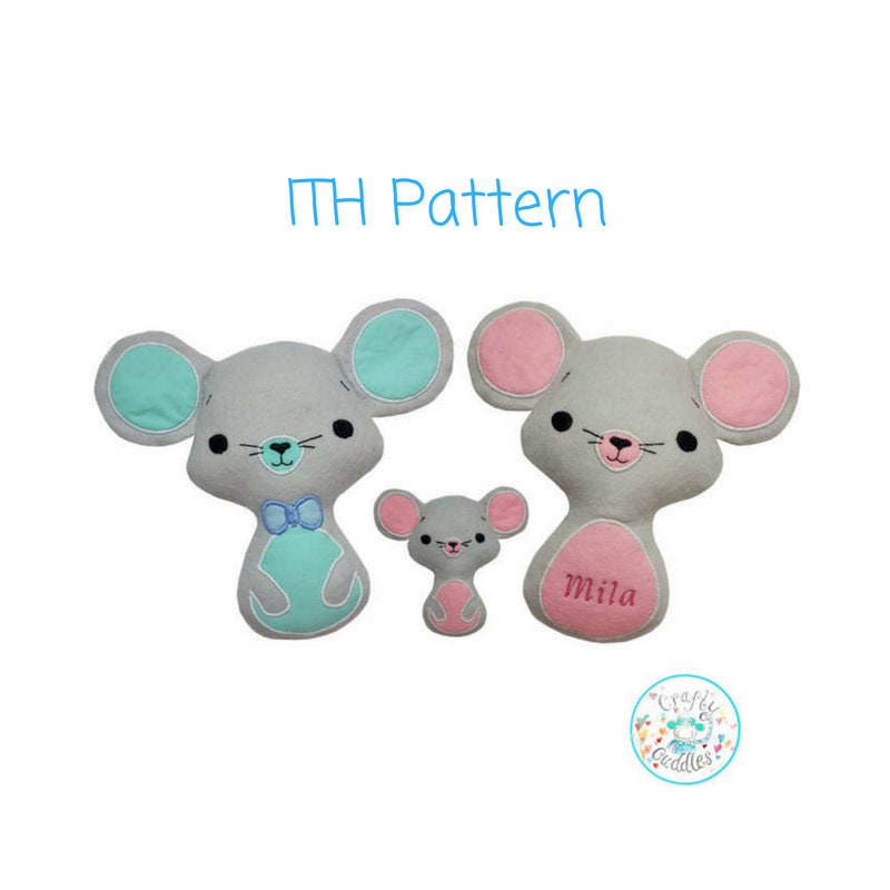 Download Ith Easy Mouse Toy Stuffie Softie Pattern Machine Embroidery Etsy