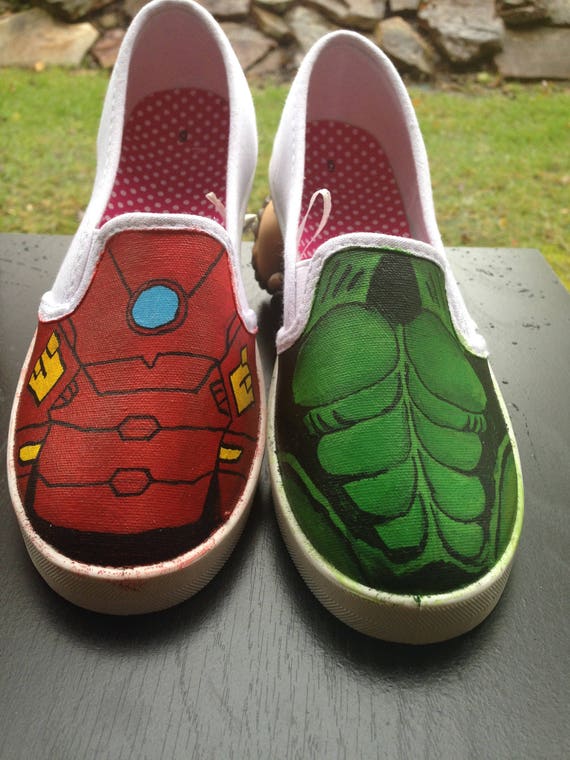 marvel painted shoes