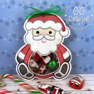 Nikolaus Peekaboo Leckerli Tasche im Stickrahmen Stickrahmen