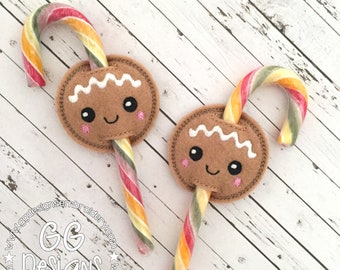 Gingerbread Candy Cane Slider in the hoop machine embroidery design