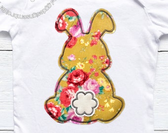 Diseño de bordado a máquina Bunny Outline Raw Edge