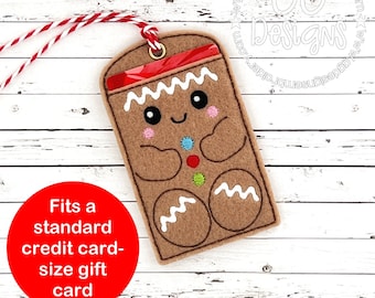 Gingerbread Gift Card Holder in the hoop machine embroidery design
