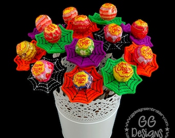 Spider Web Lollipop in the hoop machine embroidery design