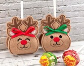 Reindeer Lollipop Wrap in the hoop machine embroidery design