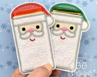 Santa Chocolate Sleeve in the hoop machine embroidery design