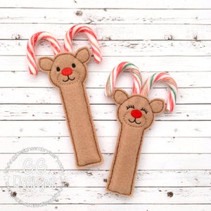 Rentier Zuckerstangenhalter im Stickrahmen Stickmuster