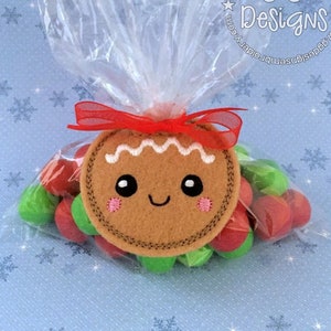 Lebkuchen-Baby-Leckerli-Tasche Topper im Rahmen Stickdatei