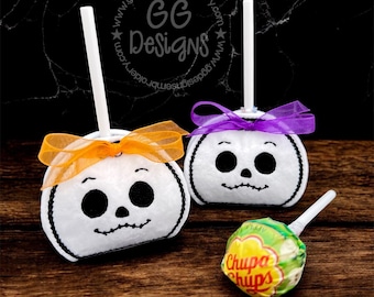 Skeleton Lollipop Wrap in the hoop machine embroidery design