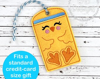 Chicken Gift Card Holder in the hoop machine embroidery design