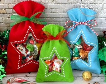Star Treat Bag in the hoop machine embroidery design