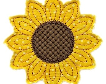 Rag-It-Up Sunflower Applique machine embroidery design