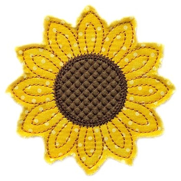 Rag-It-Up Sunflower Applique machine embroidery design
