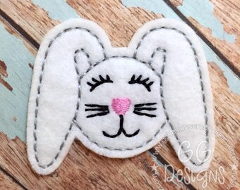 Floppy Bunny Felt Stitchies / feltie in the hoop machine embroidery design