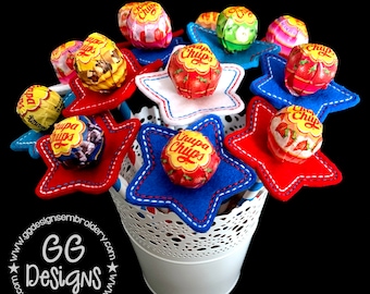 Star Lollipop in the hoop machine embroidery design