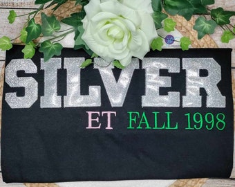 AKA Silver Soror Chapter Embroidered T Shirt, Silver Star Embroidered Unisex T Shirt, AKA Silver Star Unisex T Shirt, Soror T Shirt