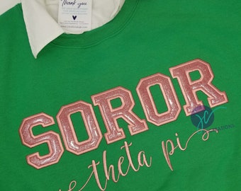 SOROR Sweatshirt, AKA paraphernalia, AKA Soror sweatshirt, Soror Sweatshirt, Embroidered Sweatshirt, Greek Soror Sweatshirt