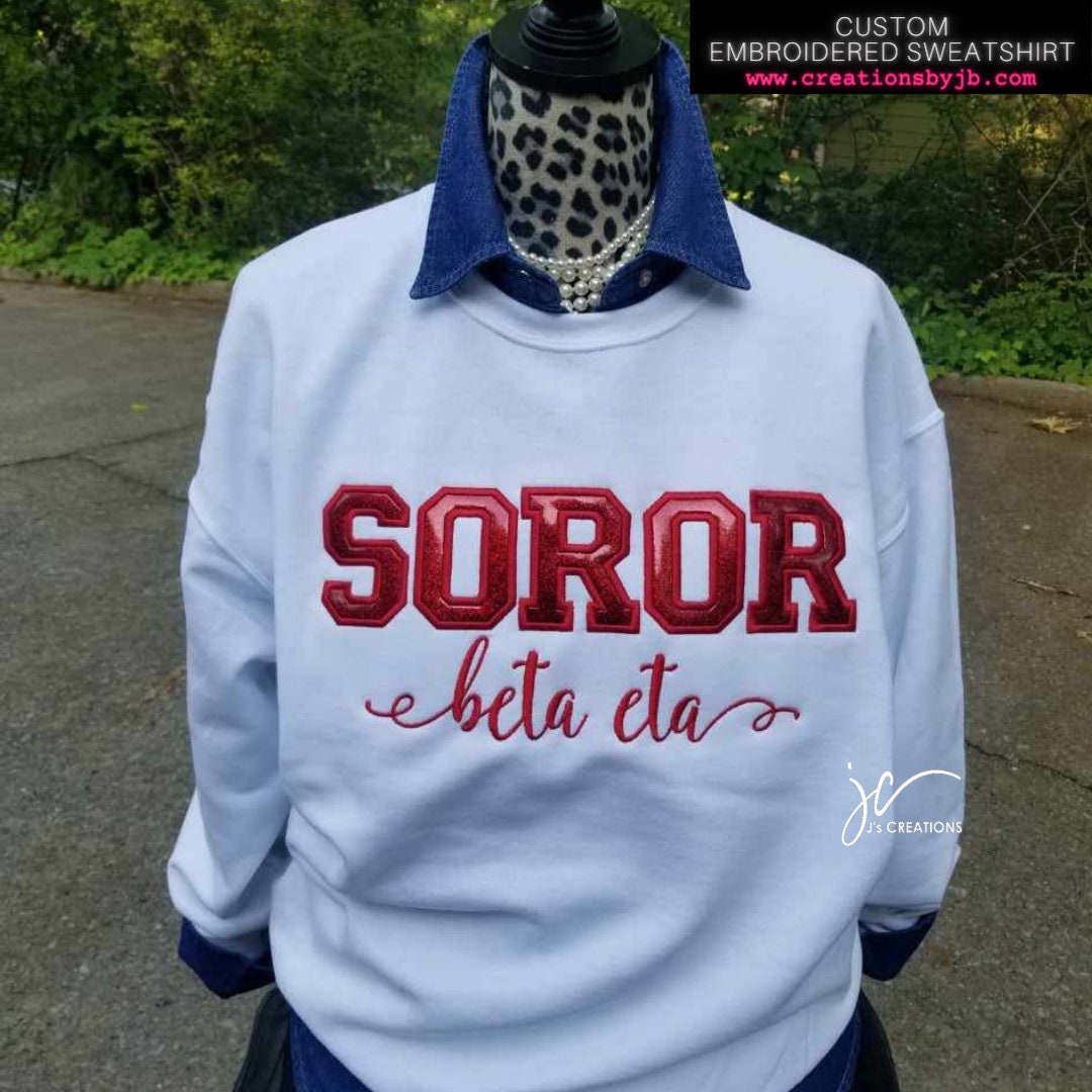 Delta Sigma Theta Sweatshirt |Delta Paraphernalia |Embroidered Sweatshirt |DST Soror Sweatshirt |Soror Sweatshirt |Greek Soror Sweatshirt