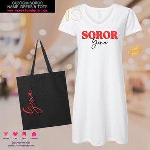 Delta Sigma Theta Dress Add Tote | Custom Name Dress | Custom Dress | T-Shirt Dress | Gift for Mom