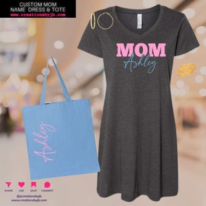 Jack & Jill MOM Dress - Add A Tote | Jack and Jill Name Dress | Custom Jack N Jill Dress | T-Shirt Dress | Gift for Mom | Jack and Jill Para