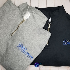 Custom Embroidered Quarter Zip | Custom Gift | Embroidery | Business Name | Pocket Embroidered