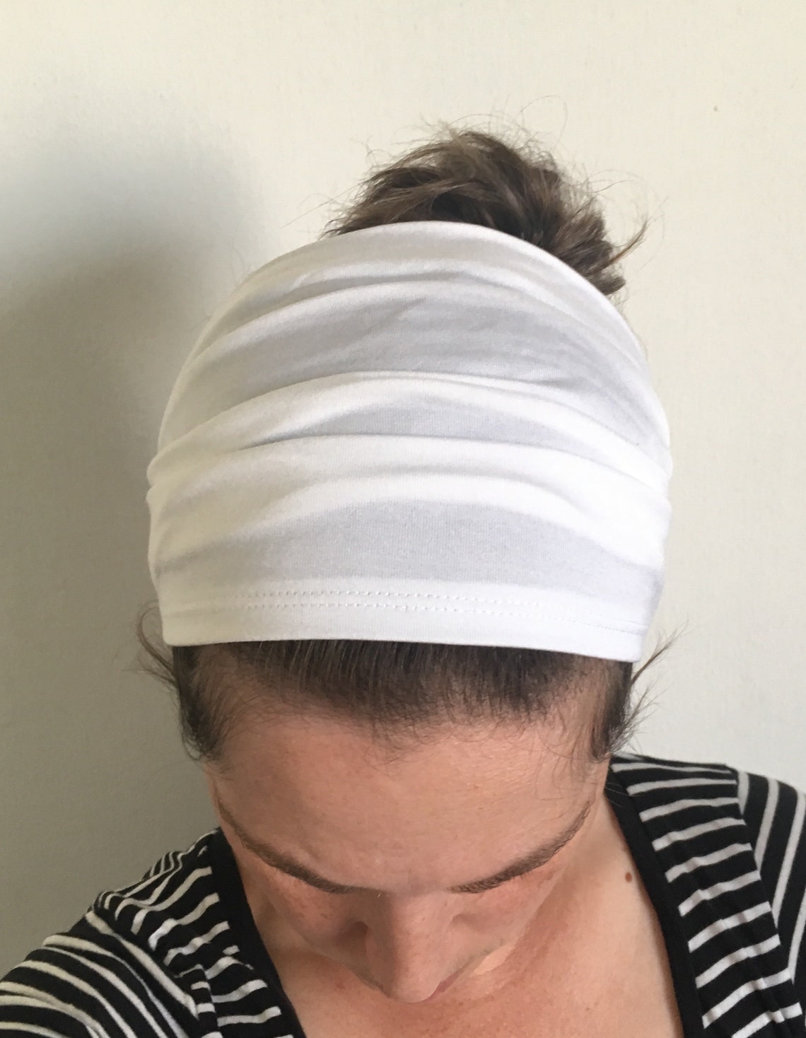 Beige Head Covering Christian Headcovering Wide Head Scarf Etsy