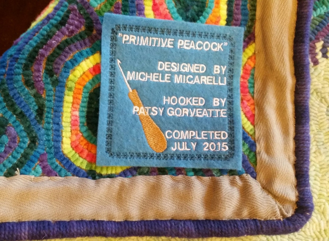 Handmade Rug Label Personalized Hooked Rug Label: Machine Embroidered Felt, 4