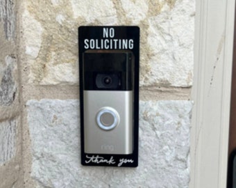 No Soliciting doorbell sign, no soliciting, outdoor no soliciting sign, doorbell no soliciting, doorbell cover