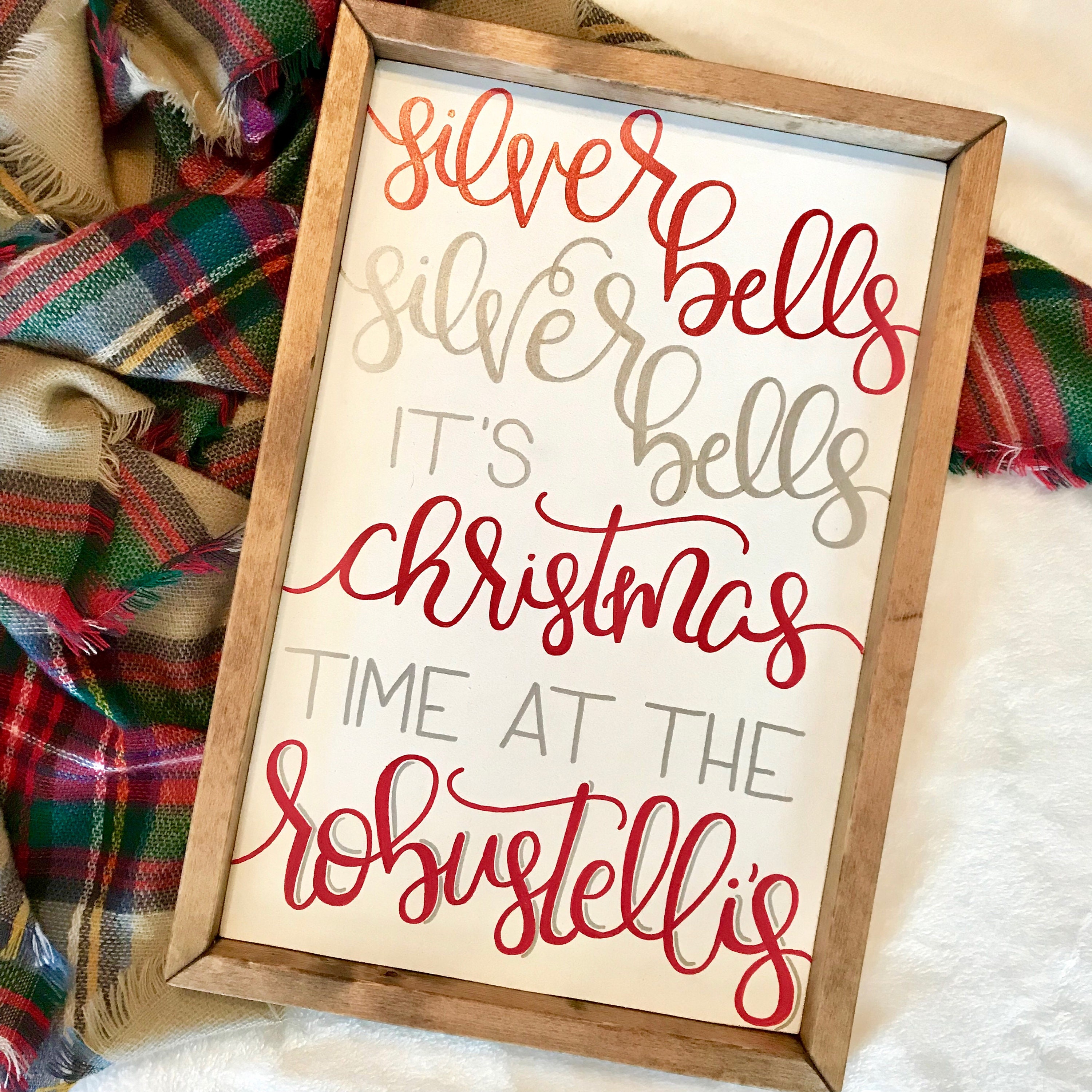 Personalized Christmas sign silver bells sign silver bells Etsy