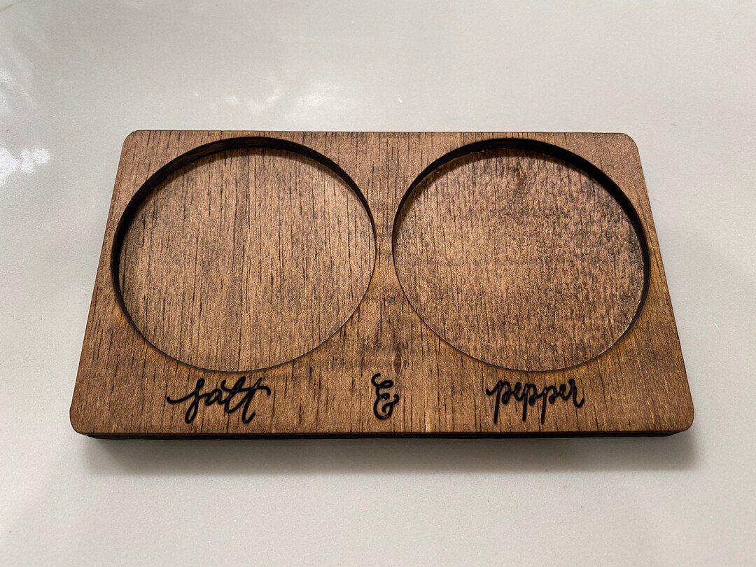 Salt and Pepper Grinder Holder Salt and Pepper Mill Tray Etsy