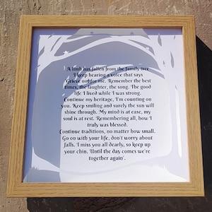 Bereavement gift frame, Remembering a loved one, sympathy gift, someone in heaven, memorial keepsake, rememberance gift, papercut mount. image 3