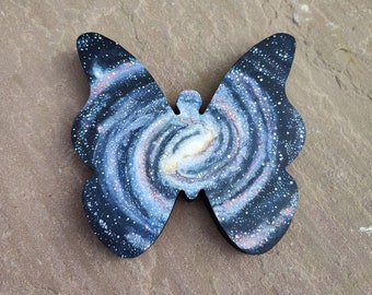 Galaxy Art, Celestial Stars, Outerspace, wildlife, Space Butterfly, Milky Way Painting, Astronomical gift