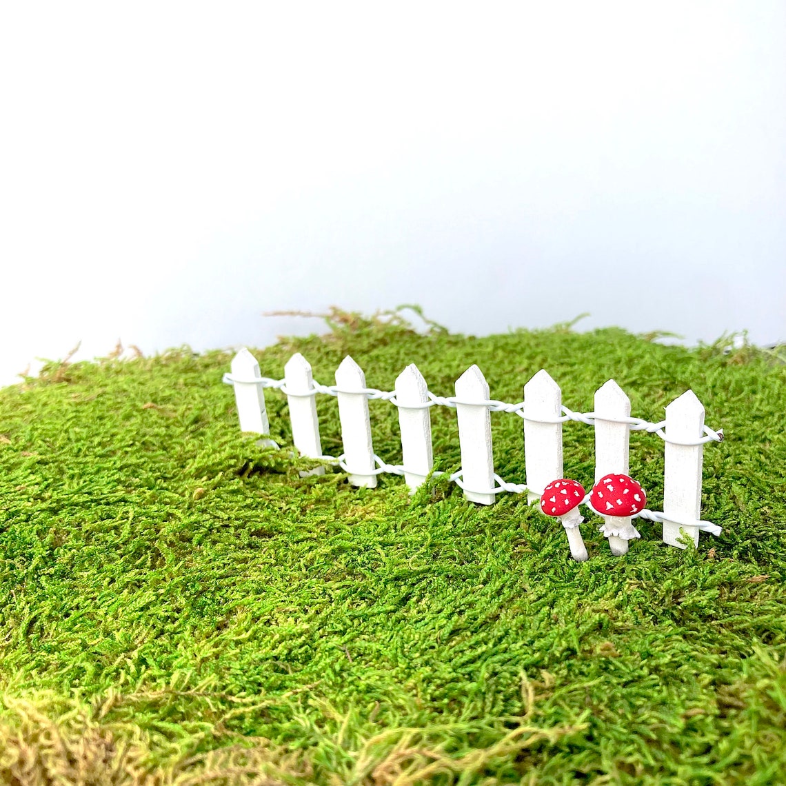 Miniature Fence White Picket Fence Mini Picket Fence Blue Etsy