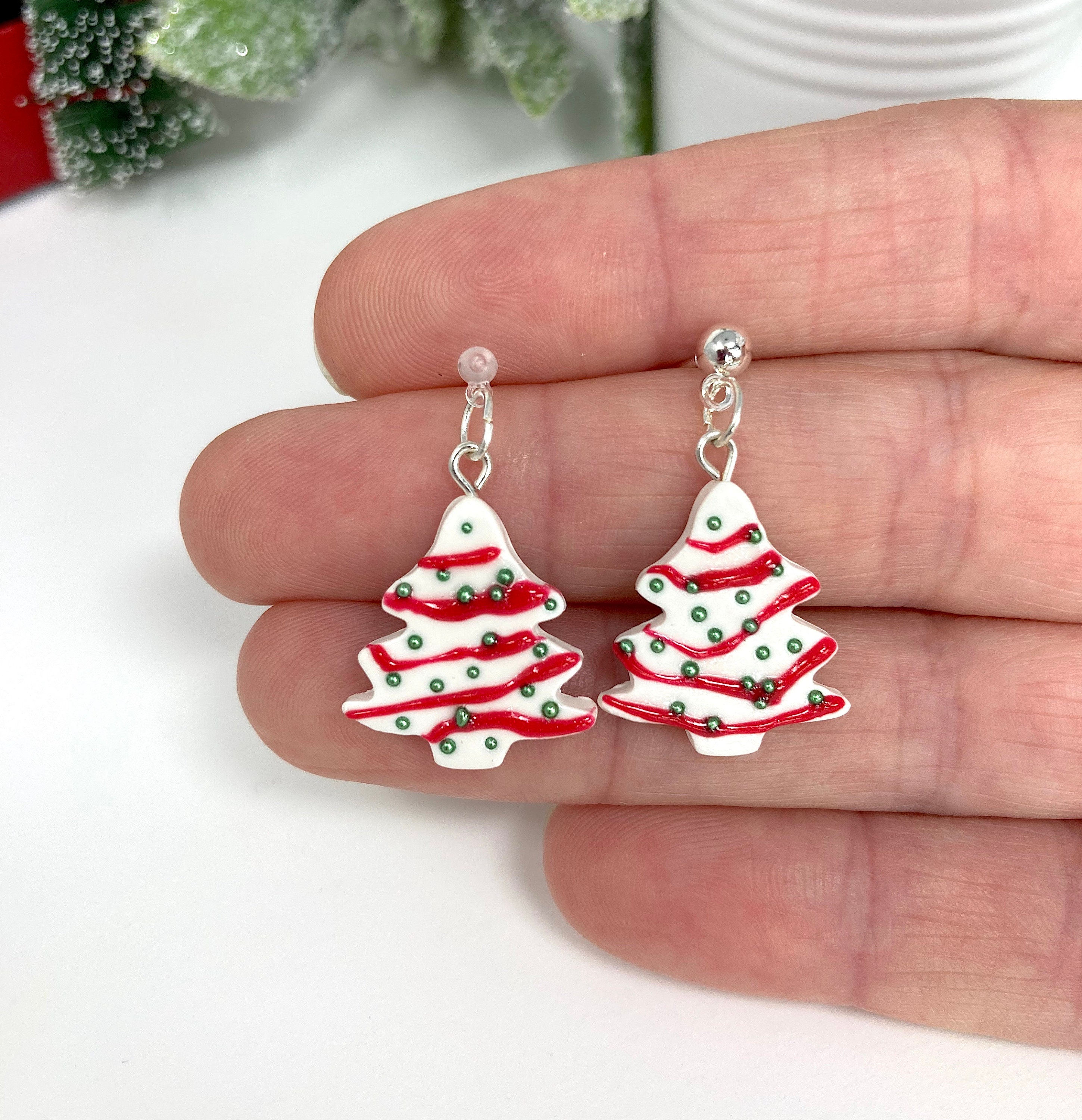 Christmas Tree Cake Earrings Little Debbie Cake Nylon Etsy UK