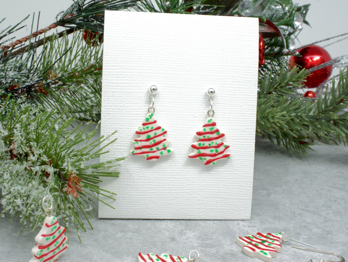 Christmas Tree Cake Earrings Little Debbie Cake Nylon Etsy UK