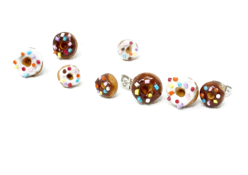 Donut Stud Earrings Hypoallergenic Doughnut Earrings Silver Etsy