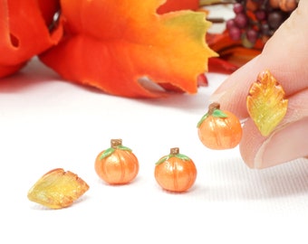 2Pack Halloween Pumpking Earrings with Pearl Butterfly for Party Gift to Women Girls Kids 