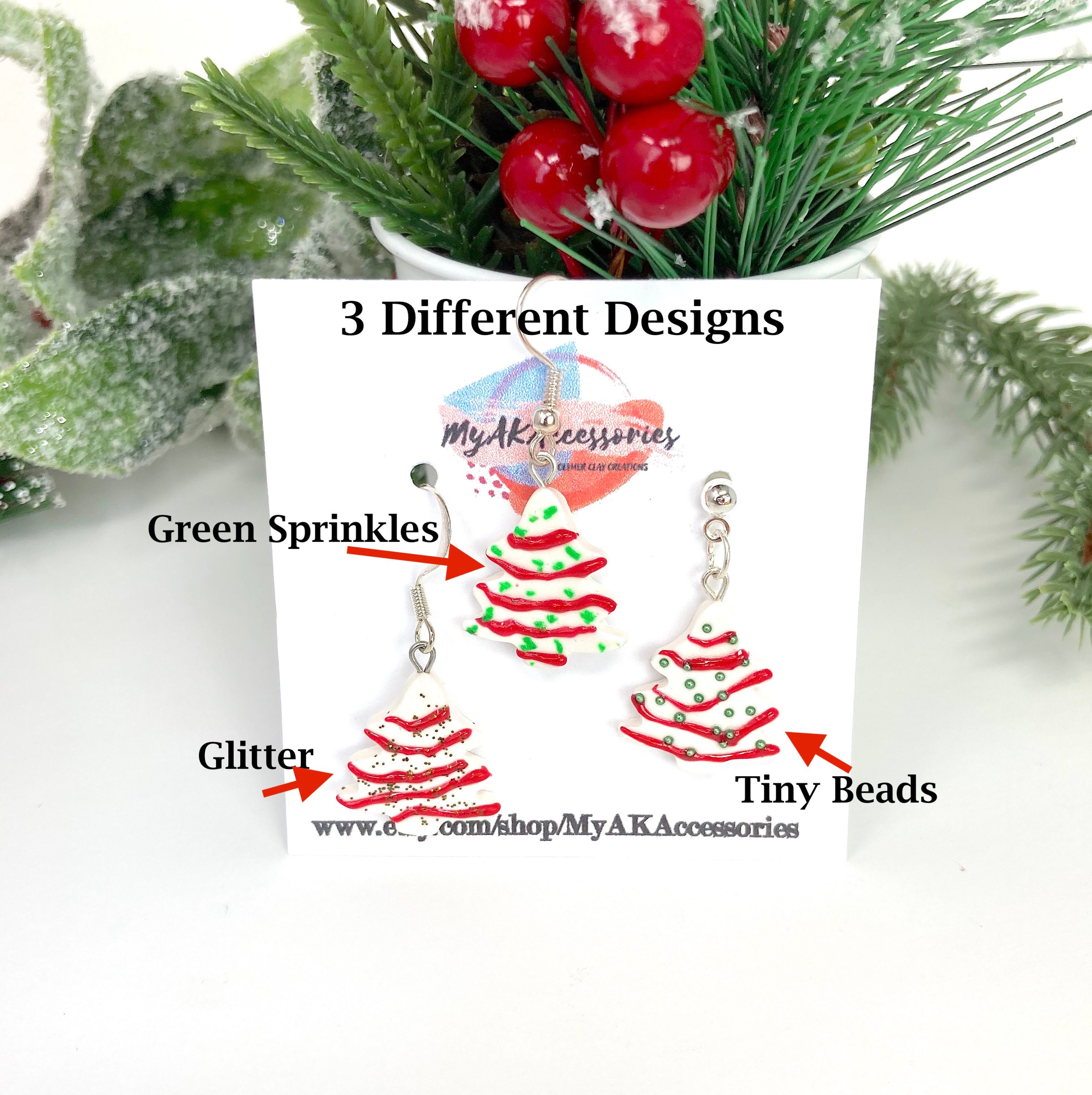 Christmas Tree Cake Earrings Little Debbie Cake Nylon | Etsy UK