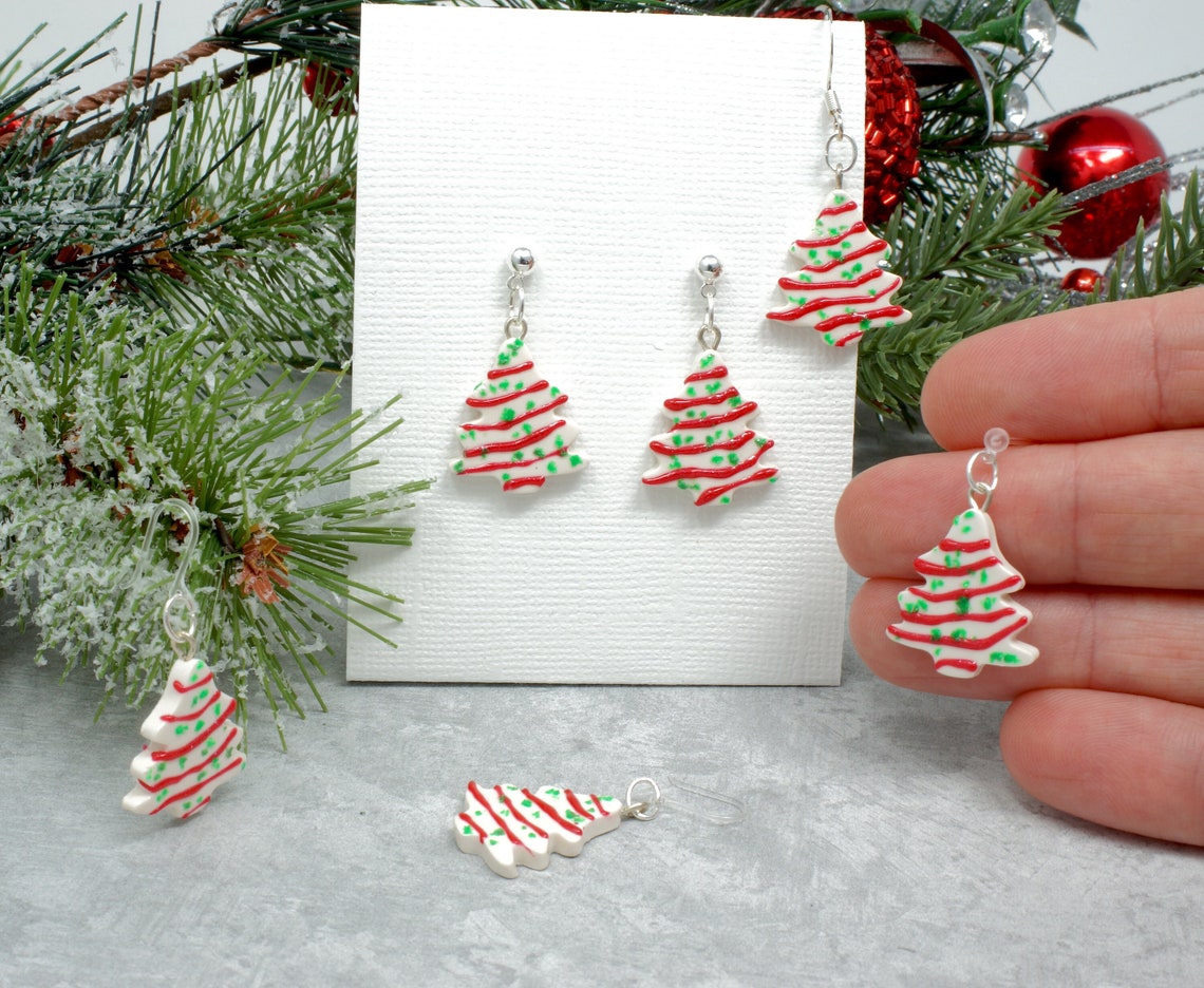 Christmas Tree Cake Earrings Little Debbie Cake Nylon Etsy UK