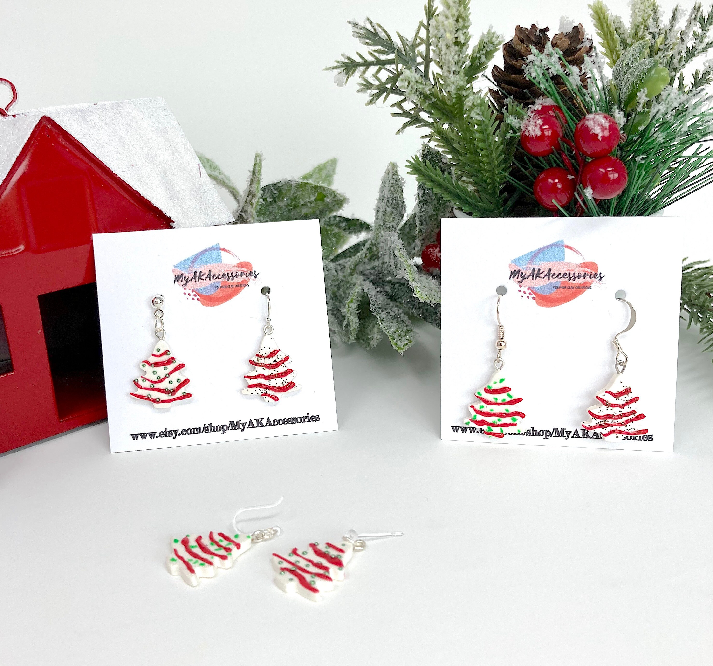 Christmas Tree Cake Earrings Little Debbie Cake Nylon | Etsy UK