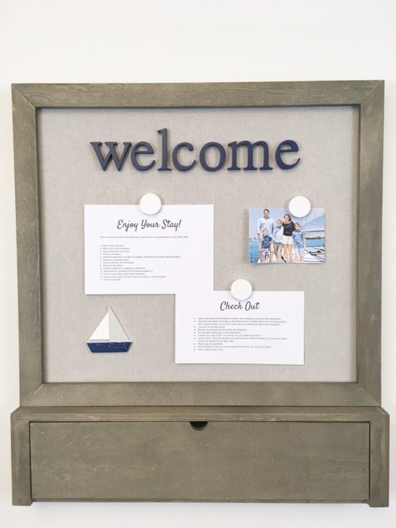 Command Center Wood Framed Pin Board With Magnetic Fabric 50