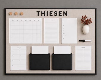 Household Organizer #1: Custom Command Center, 24"x36" Modern Magnetic Board | Calendar, Weekly Schedule, Chore Tracker, Family Wall Board