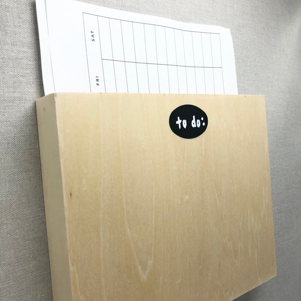 NEW Large Magnetic Wooden File Box, Command Center, Magnetic Board, Paper Organizer, Paper File, Magnetic Storage, Modern Office, Birchwood