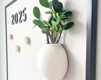 Square Magnetic Board Organizer for Apartment Home or Office Organization with Linen Fabric Surface, Wooden Frame, Attractive Custom Magnets
