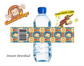 Curious george water bottle labels free